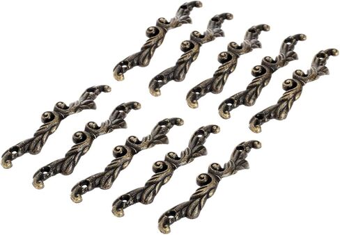Cabinet Drawer Handle 10Pcs Antique Brass Furniture Handle Jewelry Wooden Box Pull Handle Cabinet Drawer Wardrobe Door Handle Knob Furniture Fittings(45x10mm) in Kuwait