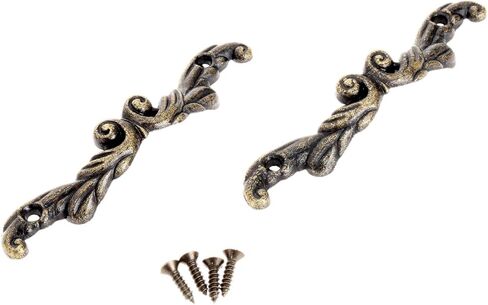 Cabinet Drawer Handle 10Pcs Antique Brass Furniture Handle Jewelry Wooden Box Pull Handle Cabinet Drawer Wardrobe Door Handle Knob Furniture Fittings(45x10mm) in Kuwait