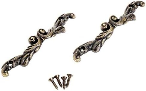 Cabinet Drawer Handle 10Pcs Antique Brass Furniture Handle Jewelry Wooden Box Pull Handle Cabinet Drawer Wardrobe Door Handle Knob Furniture Fittings(45x10mm) in Kuwait