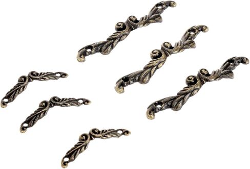 Cabinet Drawer Handle 10Pcs Antique Brass Furniture Handle Jewelry Wooden Box Pull Handle Cabinet Drawer Wardrobe Door Handle Knob Furniture Fittings(45x10mm) in Kuwait