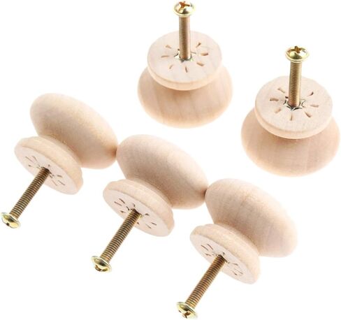 Cabinet Drawer Handle 5Pcs Wood Cabinet Drawer Wardrobe Knobs Wooden Furniture Handles Cabinet Knobs and Handles Kitchen Door Pulls Furniture Hardware(F) in Saudi Arabia