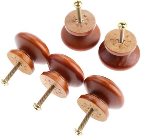 Cabinet Drawer Handle 5Pcs Wood Cabinet Drawer Wardrobe Knobs Wooden Furniture Handles Cabinet Knobs and Handles Kitchen Door Pulls Furniture Hardware(F) in Saudi Arabia