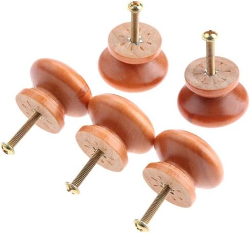Cabinet Drawer Handle 5Pcs Wood Cabinet Drawer Wardrobe Knobs Wooden Furniture Handles Cabinet Knobs and Handles Kitchen Door Pulls Furniture Hardware(F) in Saudi Arabia