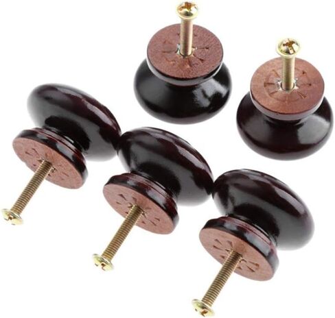 Cabinet Drawer Handle 5Pcs Wood Cabinet Drawer Wardrobe Knobs Wooden Furniture Handles Cabinet Knobs and Handles Kitchen Door Pulls Furniture Hardware(F) in Saudi Arabia