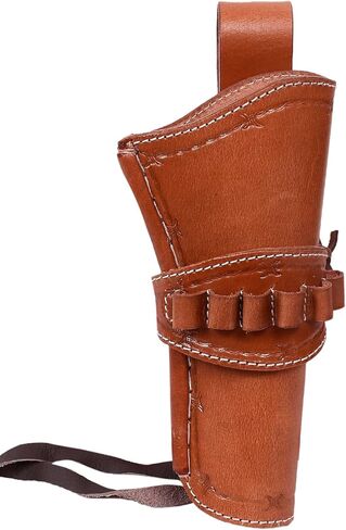 Western Cowboy Gun Holster Heritage Rough Rider Holster for Revolver with Ammo Loops Tooled Leather Pistol Holster - 4" to 7" Revolver Holster in Saudi Arabia