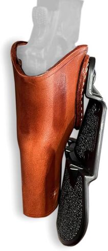 حافظة مجداف OWB من الجلد الفاخر مع فتحات علوية مفتوحة، GP-100 357 Magnum 6-Shot 2.50 "برميل، رسم باليد اليمنى، لون بني #1515# in Kuwait