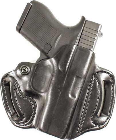 DeSantis Mini Slide Holster - OWB Gun Holster, Belt Slide Leather Holster for Pistols, Quick Draw, Fits the S&W M&P Shield 9/40, S&W M&P Shield M2.0 9/40, S&W M&P 9 Shield Plus- Right Hand Draw, Black in Kuwait