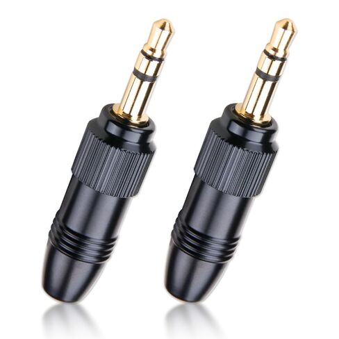 2Pcs Gold-Plated DIY 3.5mm Stereo Jack Screw M6 Threaded Lock Plug Adapter for Headphones Connector Audio Adapter for Audio Stereo Conversion in Saudi Arabia