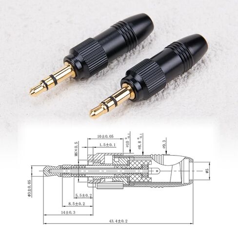2Pcs Gold-Plated DIY 3.5mm Stereo Jack Screw M6 Threaded Lock Plug Adapter for Headphones Connector Audio Adapter for Audio Stereo Conversion in Saudi Arabia