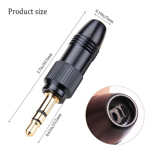 2Pcs Gold-Plated DIY 3.5mm Stereo Jack Screw M6 Threaded Lock Plug Adapter for Headphones Connector Audio Adapter for Audio Stereo Conversion in Saudi Arabia
