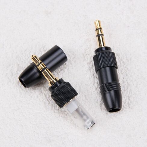 2Pcs Gold-Plated DIY 3.5mm Stereo Jack Screw M6 Threaded Lock Plug Adapter for Headphones Connector Audio Adapter for Audio Stereo Conversion in Saudi Arabia