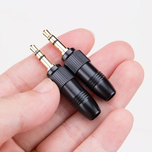 2Pcs Gold-Plated DIY 3.5mm Stereo Jack Screw M6 Threaded Lock Plug Adapter for Headphones Connector Audio Adapter for Audio Stereo Conversion in Saudi Arabia