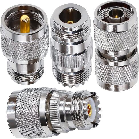 TUOLNK UHF إلى N موصل عدة N-نوع ذكر/أنثى إلى SO239 UHF ذكر/أنثى RF محول محوري لتمديد كابل/هوائي CCTV N إلى UHF محول محوري عدة 4 مجموعة in Kuwait
