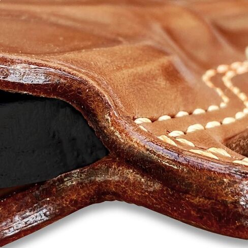 حافظة Masc Premium Leather OWB Pancake Holster تناسب مركز الأداء موديل 627 8RD Unfluted Cyl 2-5/8 بوصة، رسم اليد اليمنى، بني #1489# in Kuwait