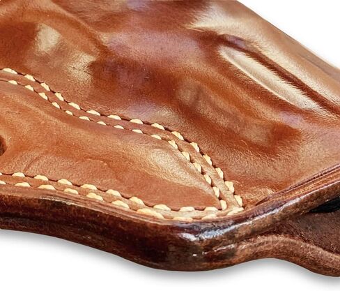 حافظة Masc Premium Leather OWB Pancake Holster تناسب مركز الأداء موديل 627 8RD Unfluted Cyl 2-5/8 بوصة، رسم اليد اليمنى، بني #1489# in Kuwait