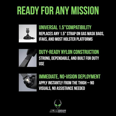 عاصبة تكتيكية متكاملة من Alien Gear TAQ-Strap - حزام الساق للحافظات، وأقنعة الغاز، وIFAKs - الفخذ، والسقوط، وحافظة الساق التكتيكية - عالمية in Kuwait
