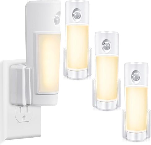 Enhon 3 Pack 4 in 1 Emergency Lights for Home Power Failure, Rechargeable LED Flashlight Plug in Wall, Automatic Turn On Power Outage Night Light with Motion Sensor for Hurricane Preparedness Items in Saudi Arabia