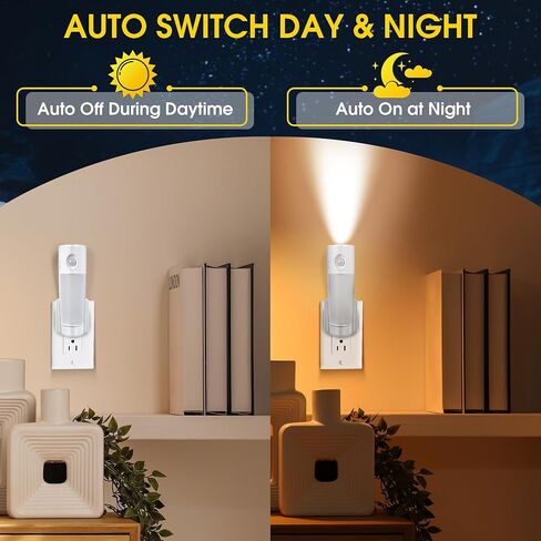 Enhon 3 Pack 4 in 1 Emergency Lights for Home Power Failure, Rechargeable LED Flashlight Plug in Wall, Automatic Turn On Power Outage Night Light with Motion Sensor for Hurricane Preparedness Items in Saudi Arabia