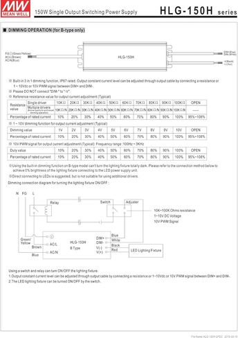 يعني جيدا الأصلي HLG-150H-54A 54 فولت 2.8A ميانويل HLG-150H 54 فولت 151.2 واط إخراج واحد LED سائق التيار الكهربائي نوع in Kuwait