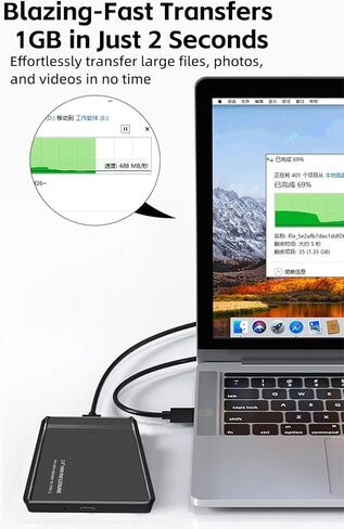 2.5'' SATA SSD External Hard Drive Enclosure, USB 3.1 to SATA 6Gbps, Tool-Free Transparent Case, Supports 7mm/9.5mm 2.5'' SSD, Up to 8TB, Plug & Play for PC, Laptop, PS5, Xbox in Saudi Arabia