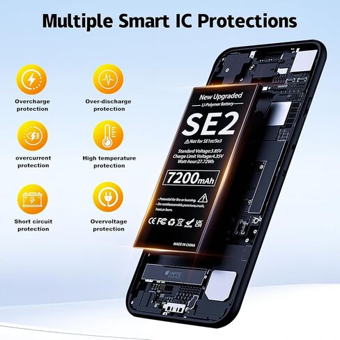 بطارية داخلية جديدة مع مجموعة أدوات إصلاح احترافية متوافقة مع iPhone SE2 (SE 2020 الجيل الثاني) بطارية بديلة Li-Polymer موديل A2275 A2296 A2298 in Saudi Arabia