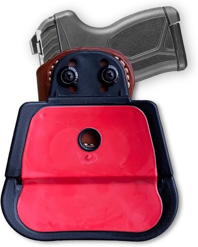 حافظة مجداف OWB من الجلد الفاخر من Masc مفتوحة من الأعلى تناسب أسطوانة LCP MAX Micro Compact مقاس 2.80 بوصة، رسم باليد اليمنى، بني #1622# in Kuwait