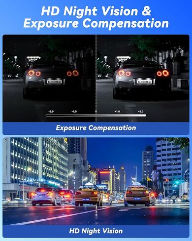 4 inch Mirror Dash Cam,1080P Rear View Mirror Camera for Cars,Dual Dash Cameras Front and Rear HD Night Vision,24H Parking Monitoring,Loop Recording, Motion Detection,Reversing Assistance,32GB TF Card in Saudi Arabia