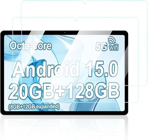 واقي شاشة لجهاز PEICHENG P13 Ultral Android 15 11 بوصة، مضاد للخدش 9H صلابة اللمس الحساسة 2.5D حواف مستديرة خالية من الفقاعات سهلة التركيب، عبوتان. in Kuwait