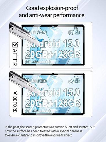 واقي شاشة لجهاز PEICHENG P13 Ultral Android 15 11 بوصة، مضاد للخدش 9H صلابة اللمس الحساسة 2.5D حواف مستديرة خالية من الفقاعات سهلة التركيب، عبوتان. in Kuwait