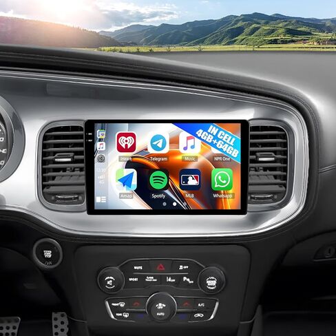 CAMECHO 4G+64G Car Radio Stereo for Dodge Charger 2011 2012 2013 2014 Android 15 CarPlay Android Auto 9" InCell 1280 * 720 Touch Screen Head Unit with Bluetooth GPS WiFi FM RDS Backup Camera in Saudi Arabia
