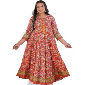Yash Gallery Women's Floral Printed Anarkali Kurta for Women