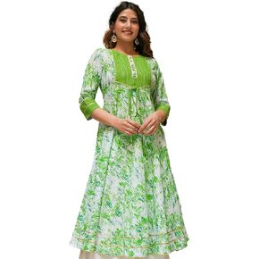 Yash Gallery Women's Cotton Tie & Dye Printed Anarkali Kurta for Women
