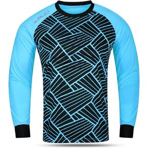 Kalci Hidden Chest Padding Soccer Goalie Jersey Youth & Adult. Long Sleeves Elbow Padded Goalkeeper Shirt for Boys & Girls