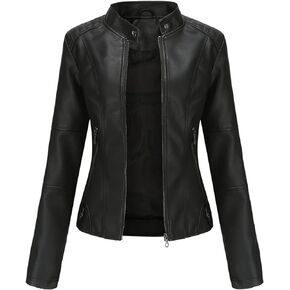 DEAR MODEL Faux Leather Jacket Women Bomber Jacket Women's Belted Motorcycle Jacket,Purple,XXL