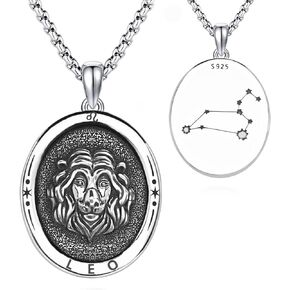 DOTBJ 925 Sterling Silver Zodiac Necklace for Men，Dainty 12 Constellation Pendant Astrology Jewlery Gfit for Men Women.