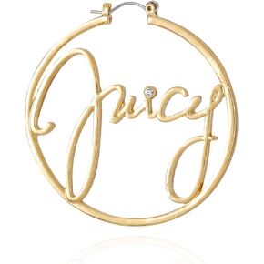 Juicy Couture Goldtone Logo Hoop Earrings