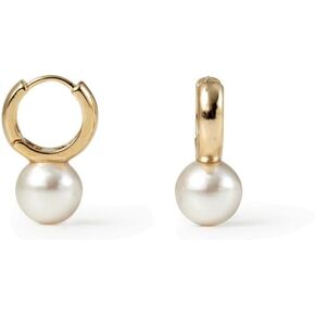 Pearl Stud,Hoop Hand picked, Huggie Earrings for Women, Made in Korea, Lightweight Pearl Ring Earrings Jewelry Birthday Gift for Women Girls