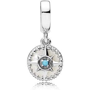 Compass Dangle Charm fits Pandora Moments Bracelets Sail Ship Boat Navigate Rose Star Mom Women Girls Family Birthday