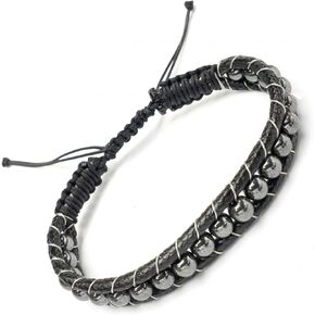 Hematite Therapy Bracelet Men and Women Natural Pain Relief and Healing Stones Beaded Hematite Bracelet