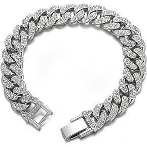 Cuban Link Chain Bracelet for Mens Alloy Diamond Cut 18mm 21mm Stainless Steel Chain Hip Hop Jewelry in Saudi Arabia