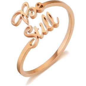 ARHTF Be Still And Know That I am God Bible Verse Ring 14k Gold-plated Stainless Steel Open Rings Purity Rings Christian Jewelry Gifts for Women Faith Psalm 46