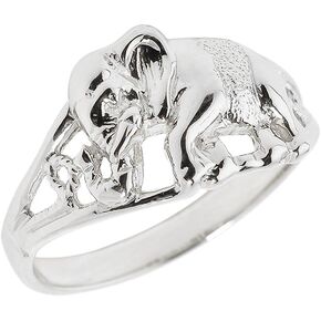 925 Sterling Silver Open Design Indian Elephant Ring