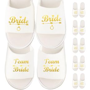 EPLAZA 7 أزواج من شباشب العروس وصيفة العروس للاستعمال مرة واحدة، شباشب زوجة لحفلات الزفاف وهدايا حفل العازبة in Kuwait