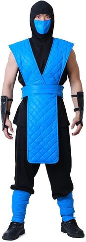 زي تنكري للهالوين للرجال من miccostumes Ninja Blue Fighter in Saudi Arabia