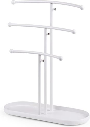 مجموعة SZQINJI مكونة من حامل مجوهرات من 3 طبقات وحامل سوار من طبقتين باللون الأبيض in Kuwait