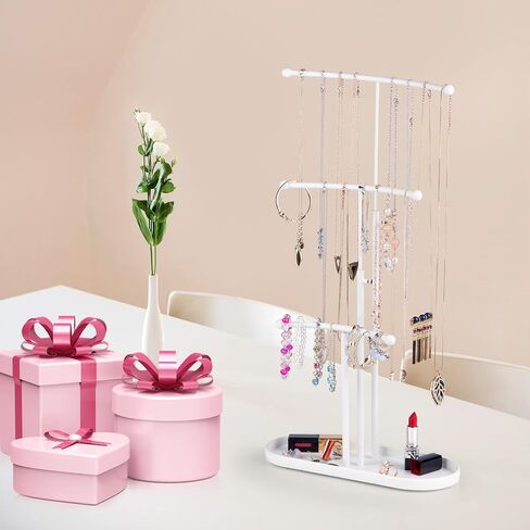 مجموعة SZQINJI مكونة من حامل مجوهرات من 3 طبقات وحامل سوار من طبقتين باللون الأبيض in Kuwait