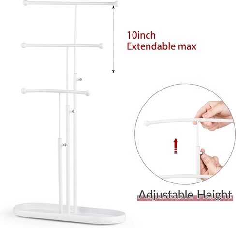 مجموعة SZQINJI مكونة من حامل مجوهرات من 3 طبقات وحامل سوار من طبقتين باللون الأبيض in Kuwait