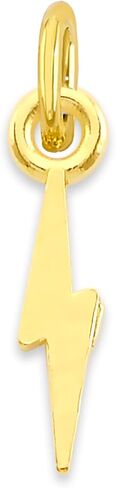 Solid 10k Gold Lightning Bolt Microcharm, Mini Cute Charm Power Symbol with Clasp in Saudi Arabia