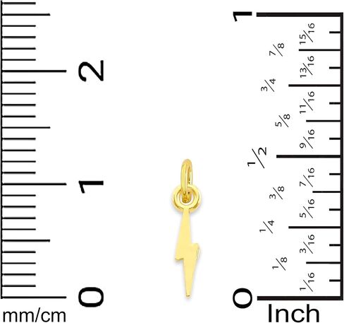 Solid 10k Gold Lightning Bolt Microcharm, Mini Cute Charm Power Symbol with Clasp in Saudi Arabia