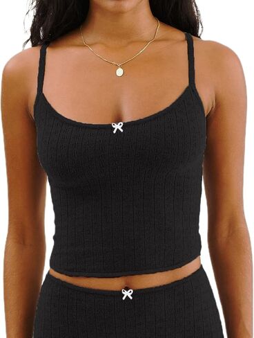 Fenghualzzniya Y2K Pajama Sets for Women 2 Piece Shorts Set Cami Crop Tops and Short Sexy Pjs Matching Loungewear in Kuwait